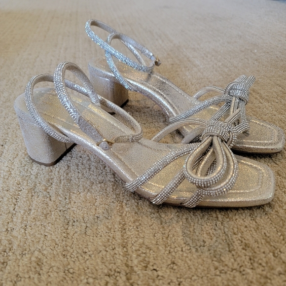Loeffler Randall Mikel Crystal-Embellished Suede Sandals Size 9.5